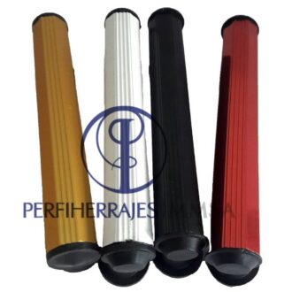Jaladera Tubular Estriada De Aluminio Roja